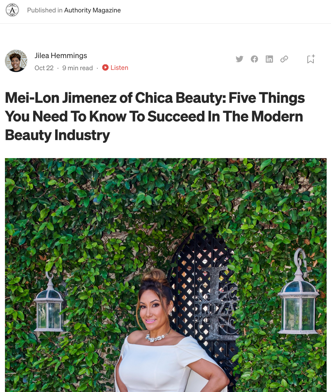 Mei-Lon Jimenez of Chica Beauty: Five Things You Need To Know To Succeed In The Modern Beauty Industry