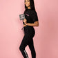 get it chica black joggers with drawstring and makeup palette 