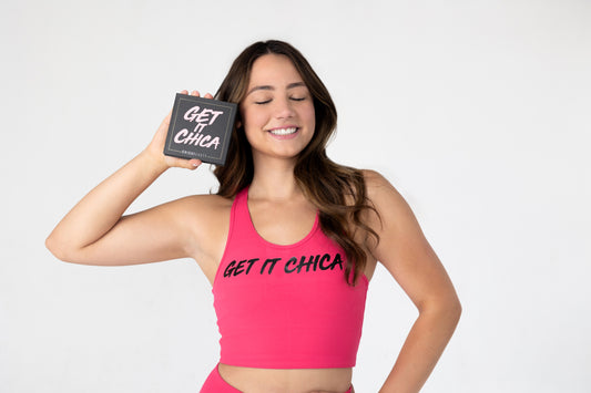 get it chica pink workout top and makeup palette